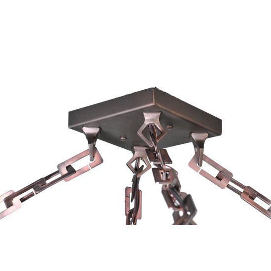 Meyda Lighting Kitzi Box 23" 4-Light Mahogany Bronze Chandelier With Polyresin Candle Shade