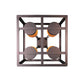 Meyda Lighting Kitzi Box 23" 4-Light Mahogany Bronze Chandelier With Polyresin Candle Shade