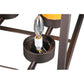 Meyda Lighting Kitzi Box 23" 4-Light Mahogany Bronze Chandelier With Polyresin Candle Shade