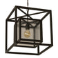 Meyda Lighting Kitzi Box 23" Timeless Bronze Pendant Light With Clear Rainstone Idalight Shade Glass