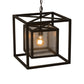 Meyda Lighting Kitzi Box 23" Timeless Bronze Pendant Light With Clear Rainstone Idalight Shade Glass