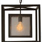 Meyda Lighting Kitzi Box 23" Timeless Bronze Pendant Light With Clear Rainstone Idalight Shade Glass