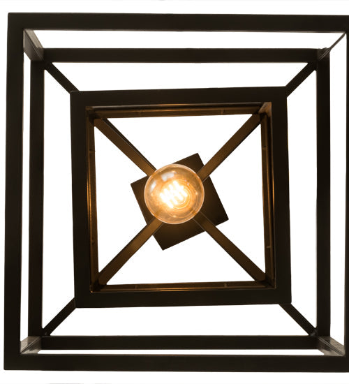 Meyda Lighting Kitzi Box 23" Timeless Bronze Pendant Light With Clear Rainstone Idalight Shade Glass
