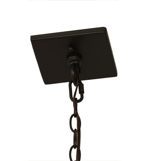 Meyda Lighting Kitzi Box 23" Timeless Bronze Pendant Light With Clear Rainstone Idalight Shade Glass