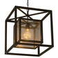 Meyda Lighting Kitzi Box 23" Timeless Bronze Pendant Light With Clear Rainstone Idalight Shade Glass