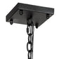 Meyda Lighting Kitzi Box 24"Sq 8-Light Solar Black Pendant Light With Clear Water Shade Glass
