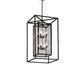 Meyda Lighting Kitzi Box 24"Sq 8-Light Solar Black Pendant Light With Clear Water Shade Glass