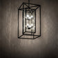 Meyda Lighting Kitzi Box 24"Sq 8-Light Solar Black Pendant Light With Clear Water Shade Glass