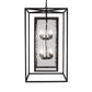 Meyda Lighting Kitzi Box 24"Sq 8-Light Solar Black Pendant Light With Clear Water Shade Glass