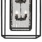 Meyda Lighting Kitzi Box 24"Sq 8-Light Solar Black Pendant Light With Clear Water Shade Glass