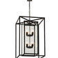 Meyda Lighting Kitzi Box 25"Sq 8-Light Textured Black Pendant Light With Clear Seeded Shade Glass
