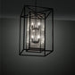 Meyda Lighting Kitzi Box 25"Sq 8-Light Textured Black Pendant Light With Clear Seeded Shade Glass