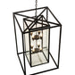 Meyda Lighting Kitzi Box 25"Sq 8-Light Textured Black Pendant Light With Clear Seeded Shade Glass