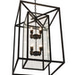 Meyda Lighting Kitzi Box 25"Sq 8-Light Textured Black Pendant Light With Clear Seeded Shade Glass