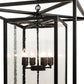 Meyda Lighting Kitzi Box 25"Sq 8-Light Textured Black Pendant Light With Clear Seeded Shade Glass