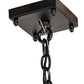 Meyda Lighting Kitzi Box 25"Sq 8-Light Textured Black Pendant Light With Clear Seeded Shade Glass