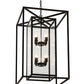 Meyda Lighting Kitzi Box 25"Sq 8-Light Textured Black Pendant Light With Clear Seeded Shade Glass