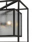 Meyda Lighting Kitzi Box 34" 4-Light Wrought Iron Pendant Light With Clear Granite Shade Glass