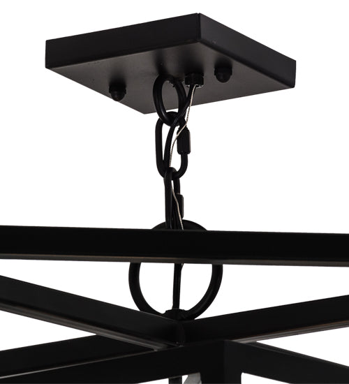 Meyda Lighting Kitzi Box 34" 8-Light Blackwash Pendant Light With Clear Shade Glass