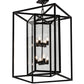 Meyda Lighting Kitzi Box 34" 8-Light Blackwash Pendant Light With Clear Shade Glass