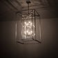 Meyda Lighting Kitzi Box 34" 8-Light Nickel Pendant Light With Clear Shade Glass