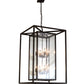 Meyda Lighting Kitzi Box 34" 8-Light Oil Rubbed Bronze Pendant Light With Clear Shade Glass