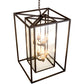 Meyda Lighting Kitzi Box 34" 8-Light Oil Rubbed Bronze Pendant Light With Clear Shade Glass