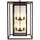 Meyda Lighting Kitzi Box 34" 8-Light Oil Rubbed Bronze Pendant Light With Clear Shade Glass