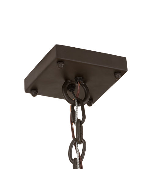 Meyda Lighting Kitzi Box 34" 8-Light Oil Rubbed Bronze Pendant Light With Clear Shade Glass