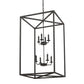 Meyda Lighting Kitzi Box 34" 8-Light Textured Black Pendant Light With Faux Candlelight