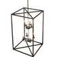 Meyda Lighting Kitzi Box 34" 8-Light Textured Black Pendant Light With Faux Candlelight