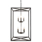 Meyda Lighting Kitzi Box 34" 8-Light Textured Black Pendant Light With Faux Candlelight