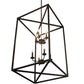 Meyda Lighting Kitzi Box 34" 8-Light Textured Black Pendant Light With Faux Candlelight