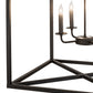 Meyda Lighting Kitzi Box 34" 8-Light Textured Black Pendant Light With Faux Candlelight