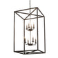 Meyda Lighting Kitzi Box 34" 8-Light Textured Black Pendant Light With Faux Candlelight