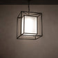 Meyda Lighting Kitzi Box 34" Oil Rubbed Bronze Pendant Light With Contrail Mist Idalight Shade