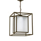 Meyda Lighting Kitzi Box 34" Oil Rubbed Bronze Pendant Light With Contrail Mist Idalight Shade