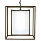 Meyda Lighting Kitzi Box 34" Oil Rubbed Bronze Pendant Light With Contrail Mist Idalight Shade