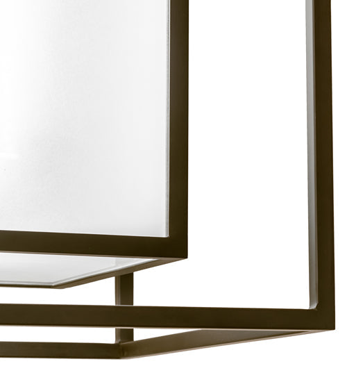 Meyda Lighting Kitzi Box 34" Oil Rubbed Bronze Pendant Light With Contrail Mist Idalight Shade