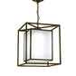 Meyda Lighting Kitzi Box 34" Oil Rubbed Bronze Pendant Light With Contrail Mist Idalight Shade