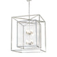 Meyda Lighting Kitzi Box 34"Sq 8-Light Nickel Powder Coat Pendant Light With Clear Seeded Shade Glass