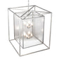 Meyda Lighting Kitzi Box 34"Sq 8-Light Nickel Powder Coat Pendant Light With Clear Seeded Shade Glass