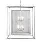 Meyda Lighting Kitzi Box 34"Sq 8-Light Nickel Powder Coat Pendant Light With Clear Seeded Shade Glass