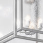 Meyda Lighting Kitzi Box 34"Sq 8-Light Nickel Powder Coat Pendant Light With Clear Seeded Shade Glass