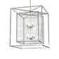 Meyda Lighting Kitzi Box 34"Sq 8-Light Nickel Powder Coat Pendant Light With Clear Seeded Shade Glass