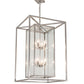Meyda Lighting Kitzi Box 39" 8-Light Nickel Powder Coat Pendant Light With Clear Seeded Shade Glass