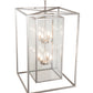 Meyda Lighting Kitzi Box 39" 8-Light Nickel Powder Coat Pendant Light With Clear Seeded Shade Glass