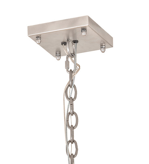 Meyda Lighting Kitzi Box 39" 8-Light Nickel Powder Coat Pendant Light With Clear Seeded Shade Glass