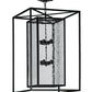 Meyda Lighting Kitzi Box 39" 8-Light Solar Black Box Pendant Light With Clear Waterglass Shade