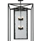 Meyda Lighting Kitzi Box 39" 8-Light Solar Black Box Pendant Light With Clear Waterglass Shade